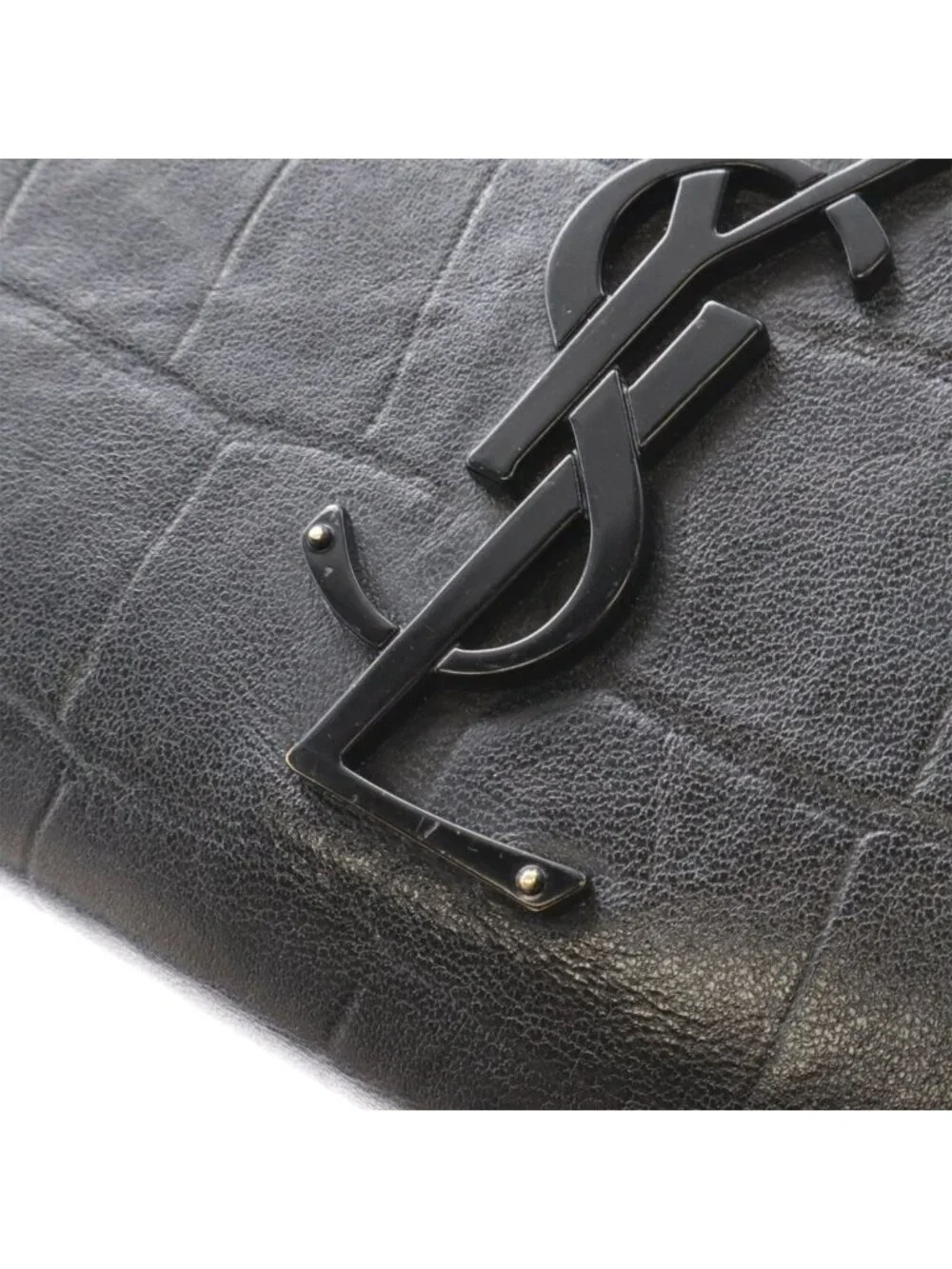Saint Laurent Paris YSL Yves Zip Around Wallet Croco Like Leather Black - Picture 4 of 9